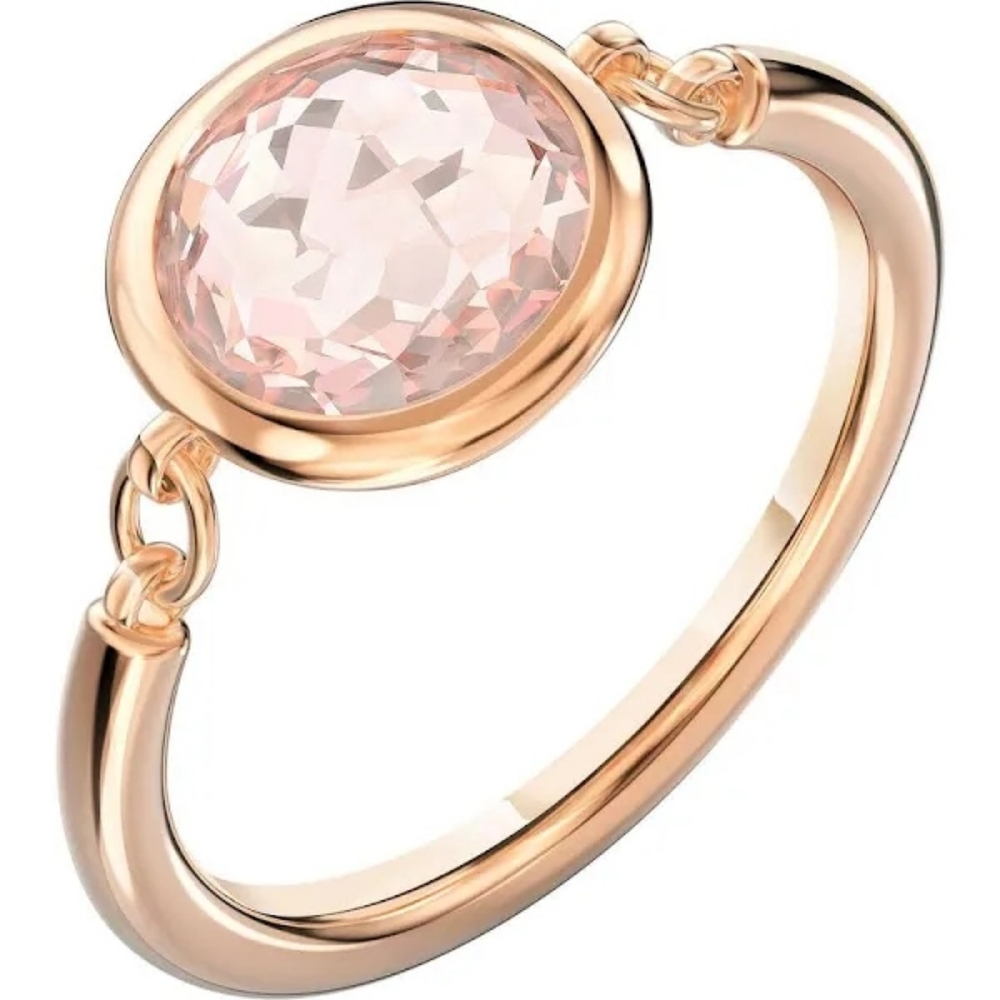 Swarovski Tahlia Ring Round Cut Pink Rose Gold Tone Plated - Picture 2 of 12